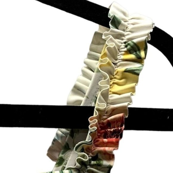 Shade & Shore Bikini Top 38D Hawaiian Tropical Lemon Print Underwire Pushup - Picture 6 of 10